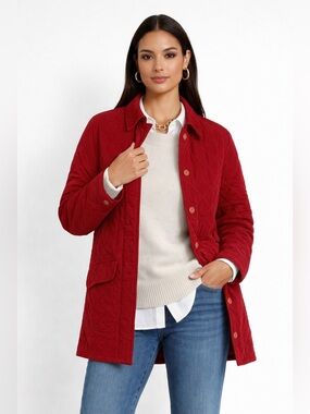 Facconable Red Quilted Jacket XS City Chic